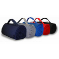 Navy Blue Fleece Roll-Up Throw Blanket